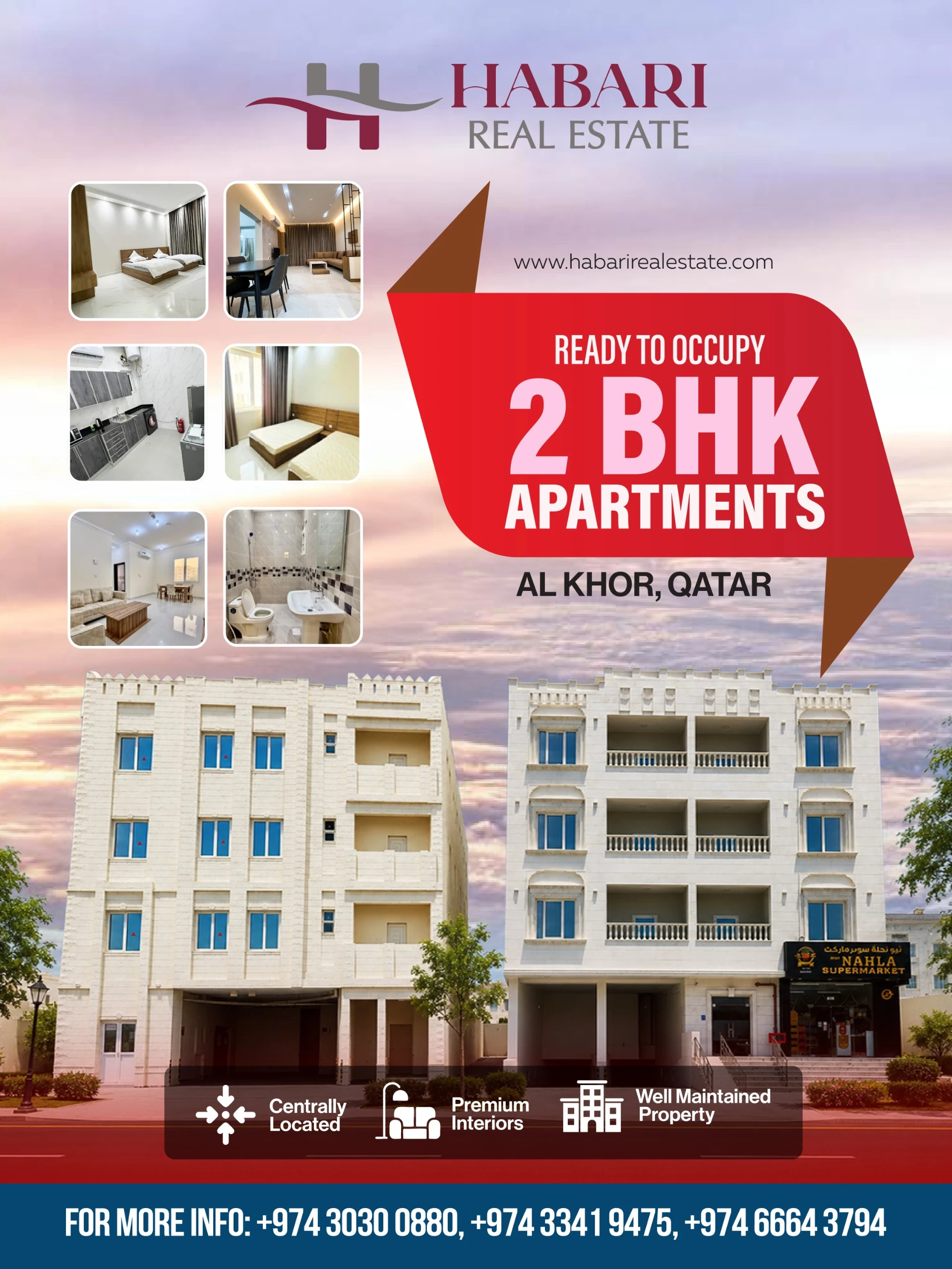 Well Maintained 2BHK Apartments Available for Rental @ Al Khor