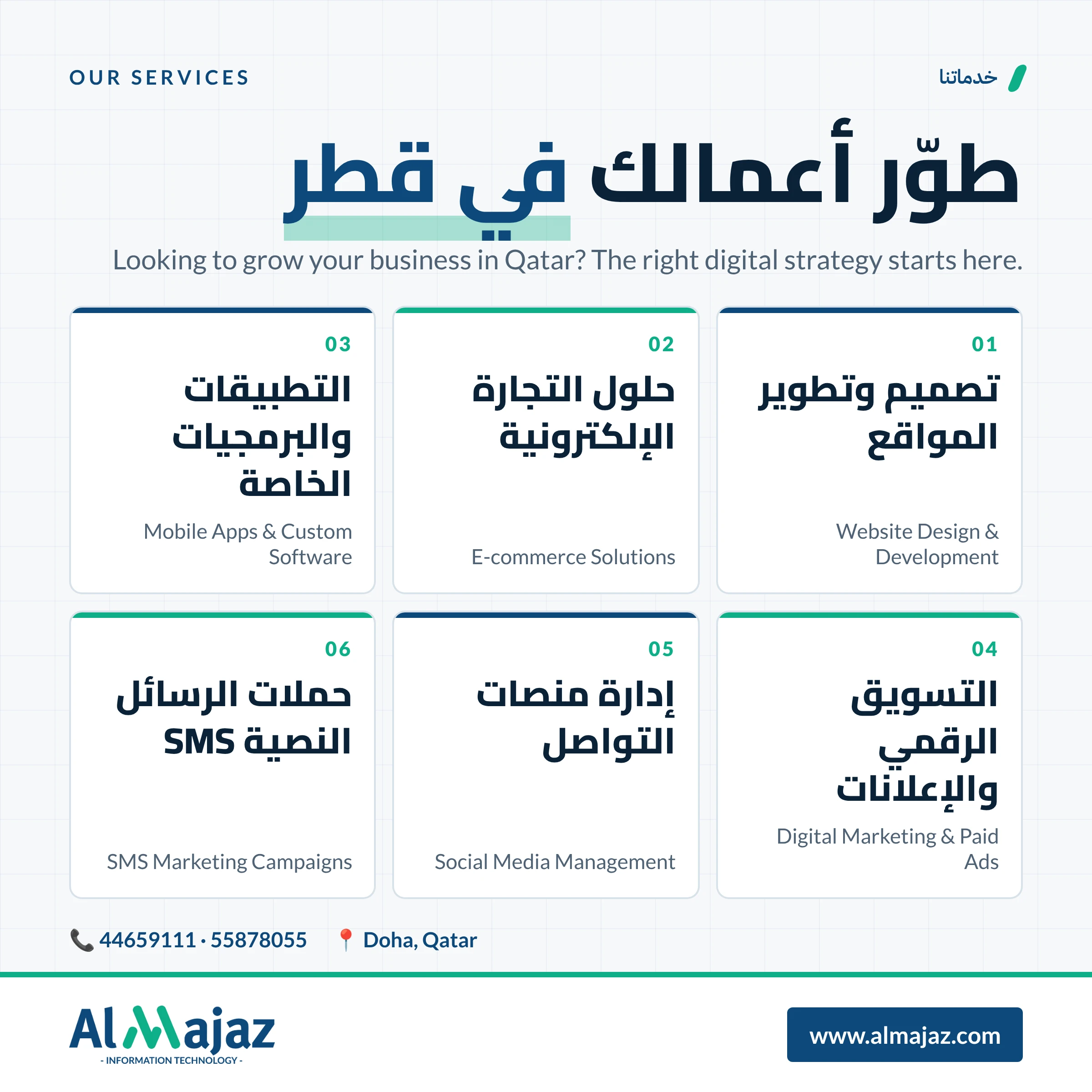 طوّر أعمالك في قطر مع شركة المجاز لتكنولوجيا المعلومات 🚀